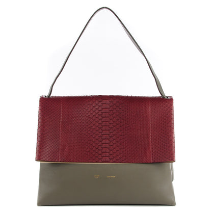 Celine Python Calfskin All Soft Shoulder Bag Burgundy 1 of 9