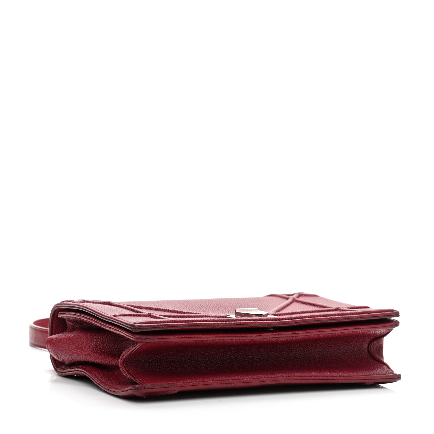 Christian Dior Grained Calfskin Medium Diorama Flap Bag Burgundy 4 of 11