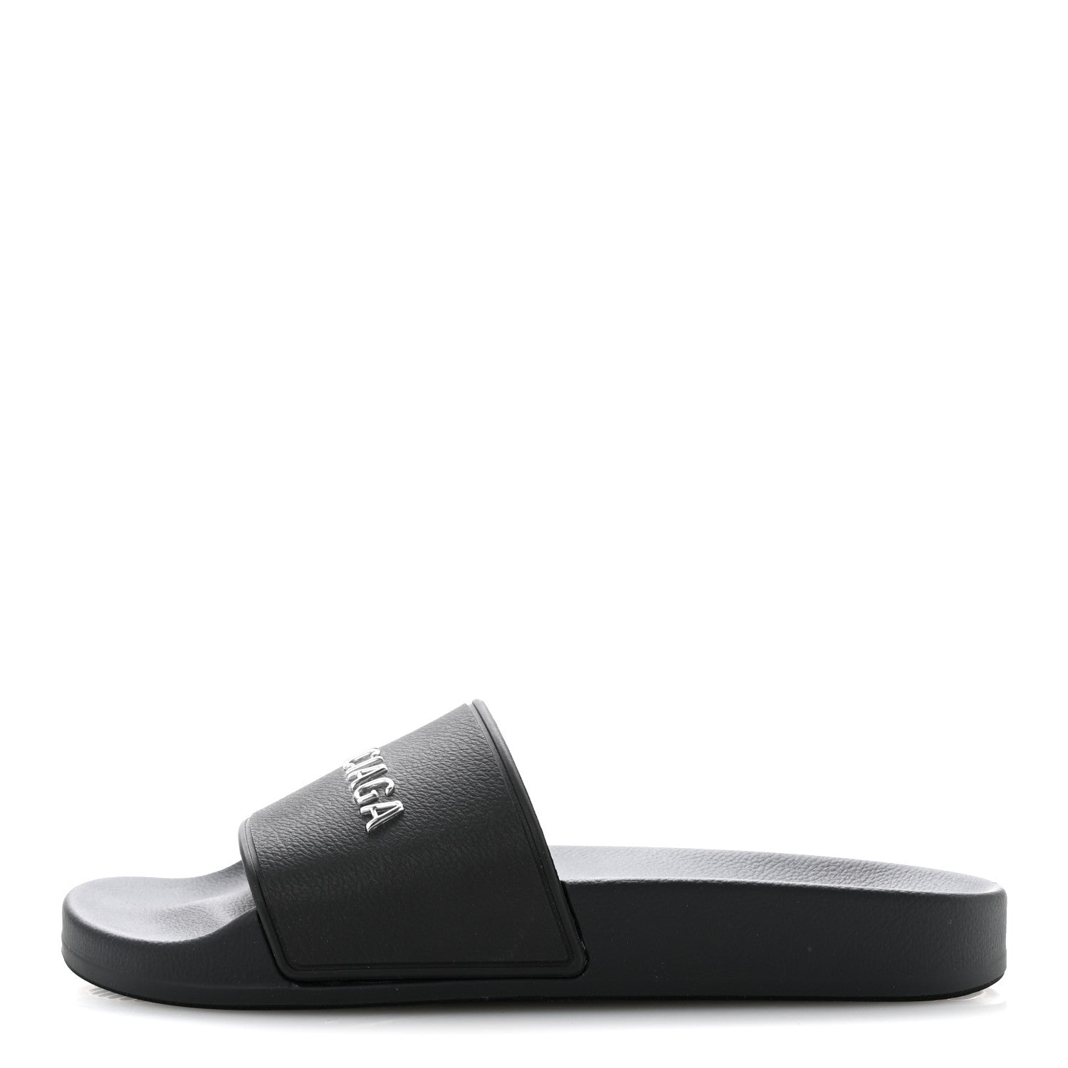 Balenciaga Rubber Womens Logo Pool Slide Sandals 35 Black 1 of 9