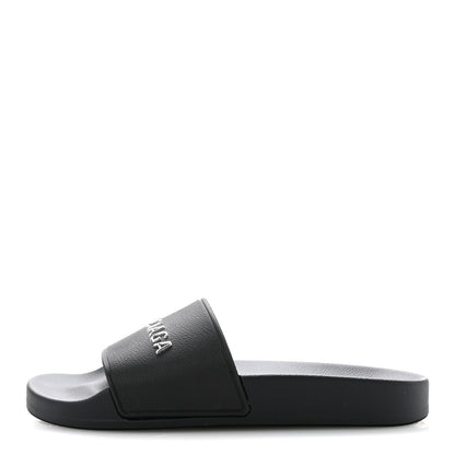 Balenciaga Rubber Womens Logo Pool Slide Sandals 35 Black 1 of 9