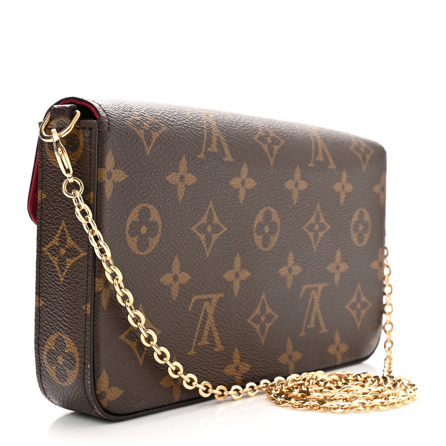 Monogram Pochette Felicie Chain Wallet Fuchsia