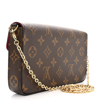 Louis Vuitton Monogram Pochette Felicie Chain Wallet Fuchsia 4 of 11