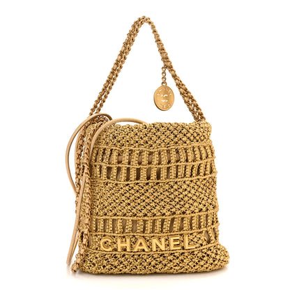 Chanel Metallic Calfskin Macrame Mini Chanel 22 Gold 1 of 10