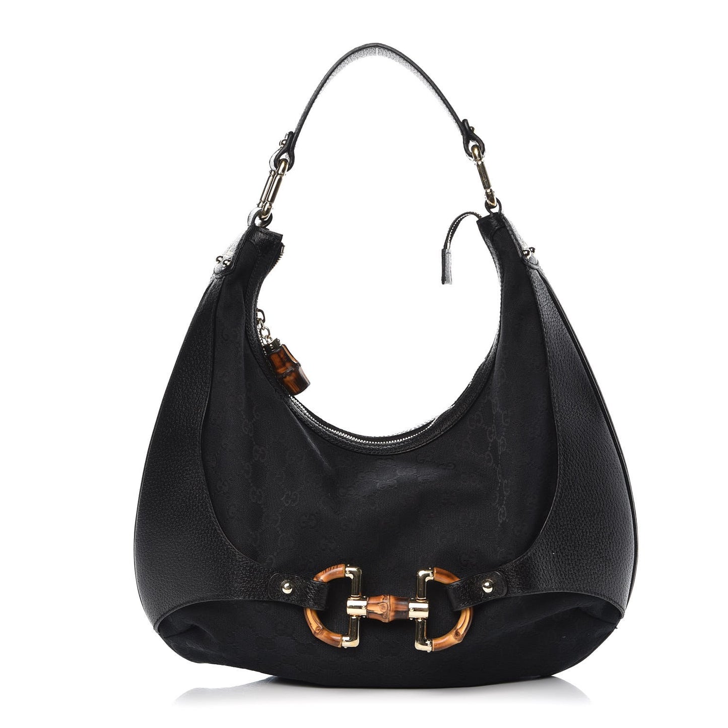 Monogram Bamboo Horsebit Hobo Black