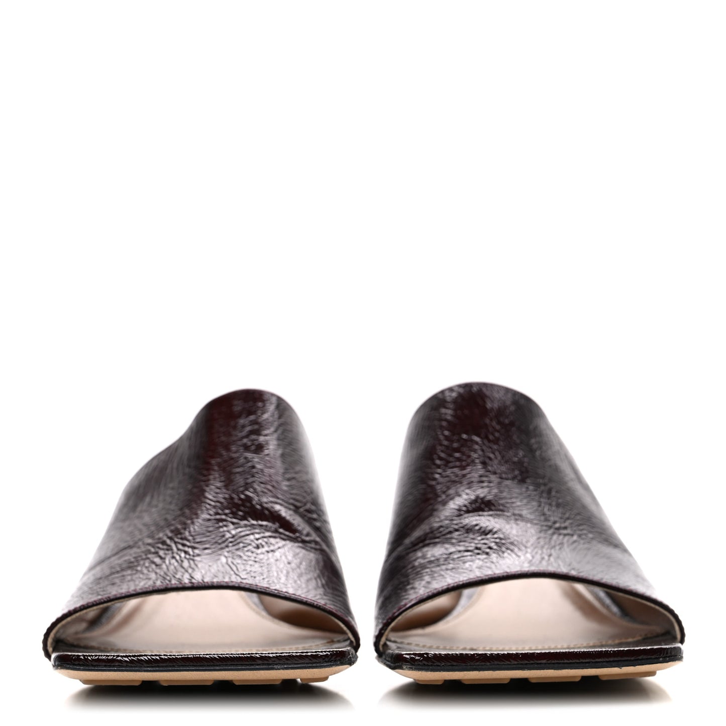 Paper Calfskin Stretch Mule Sandals 37.5 Fondant