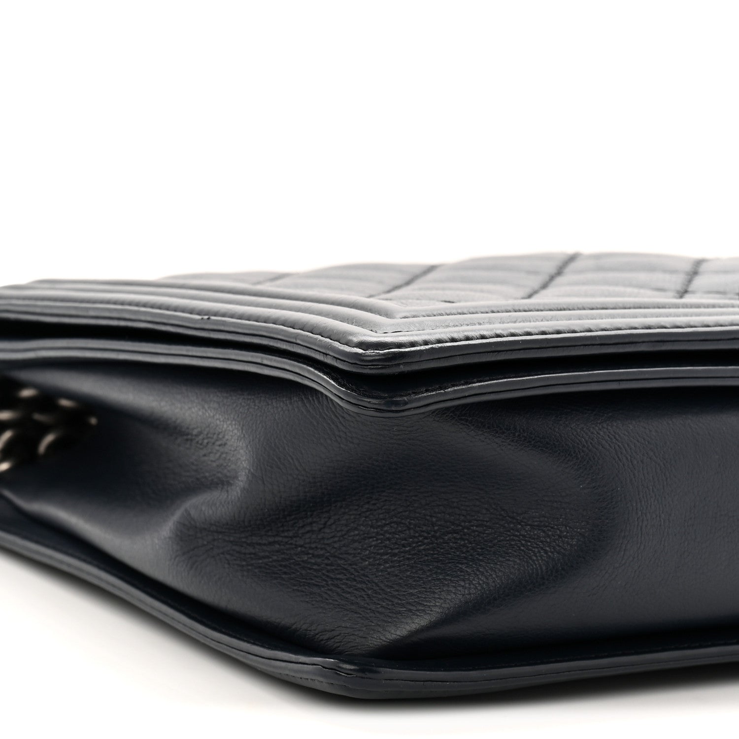 Chanel Calfskin Double Stitch Large Boy Flap Navy Blue 9 of 10