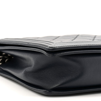 Chanel Calfskin Double Stitch Large Boy Flap Navy Blue 9 of 10