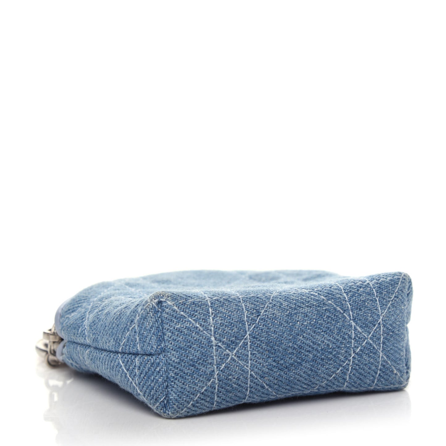 Denim Cannage Coin Purse Blue