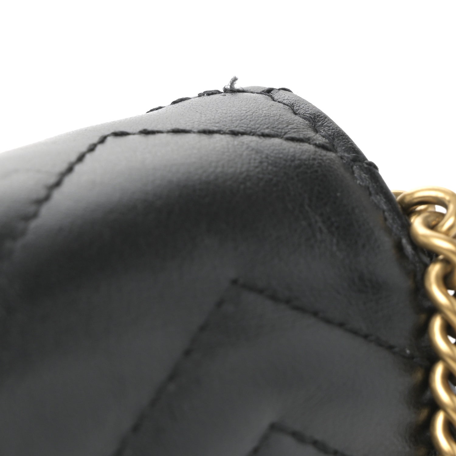Gucci Calfskin Matelasse Super Mini GG Marmont Shoulder Bag Black 34 of 37