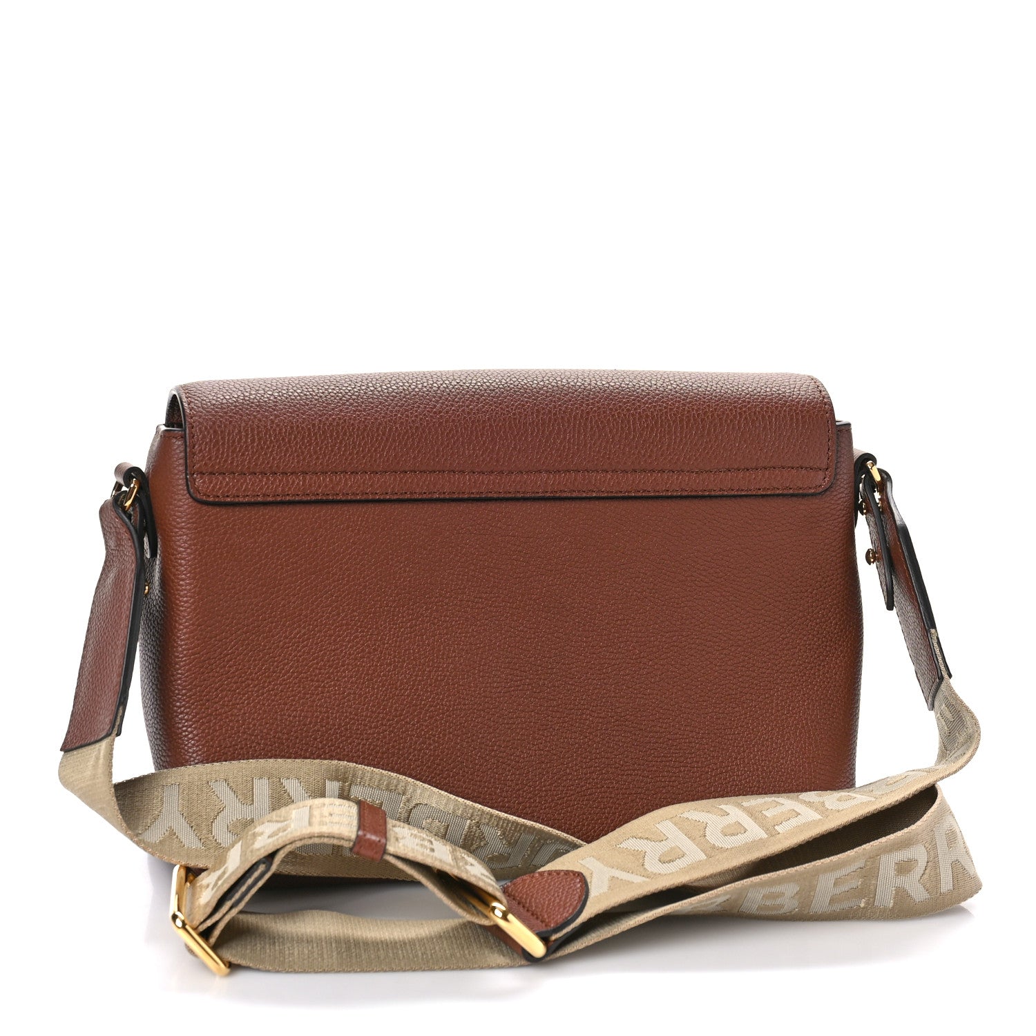 Burberry Calfskin Vintage Check Note Crossbody Bag Tan 3 of 8