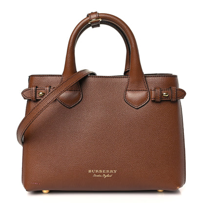 Burberry Derby Calfskin House Check Small Banner Tote Tan 1 of 9