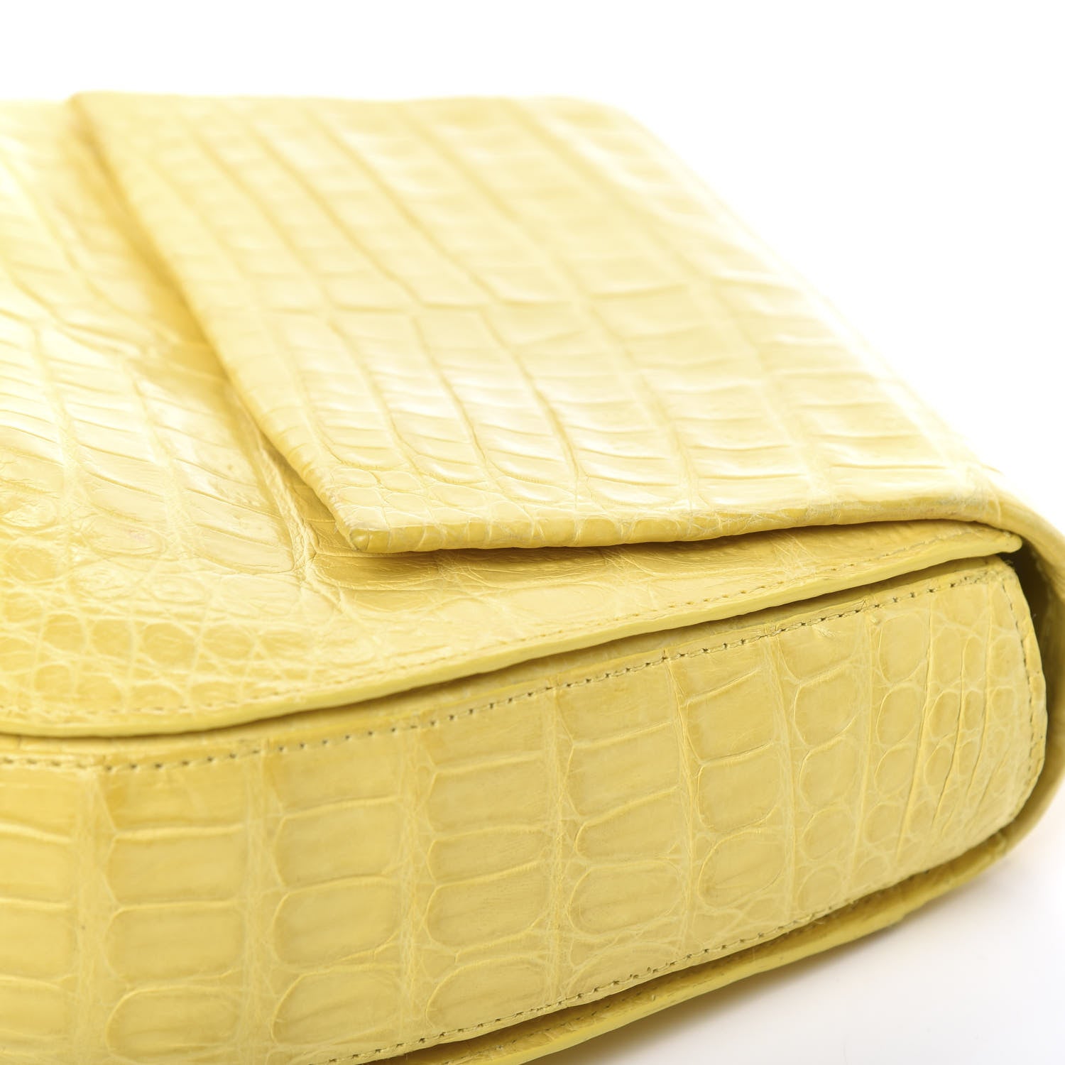 Nancy Gonzalez Crocodile Round Flap Top Crossbody Yellow 9 of 13
