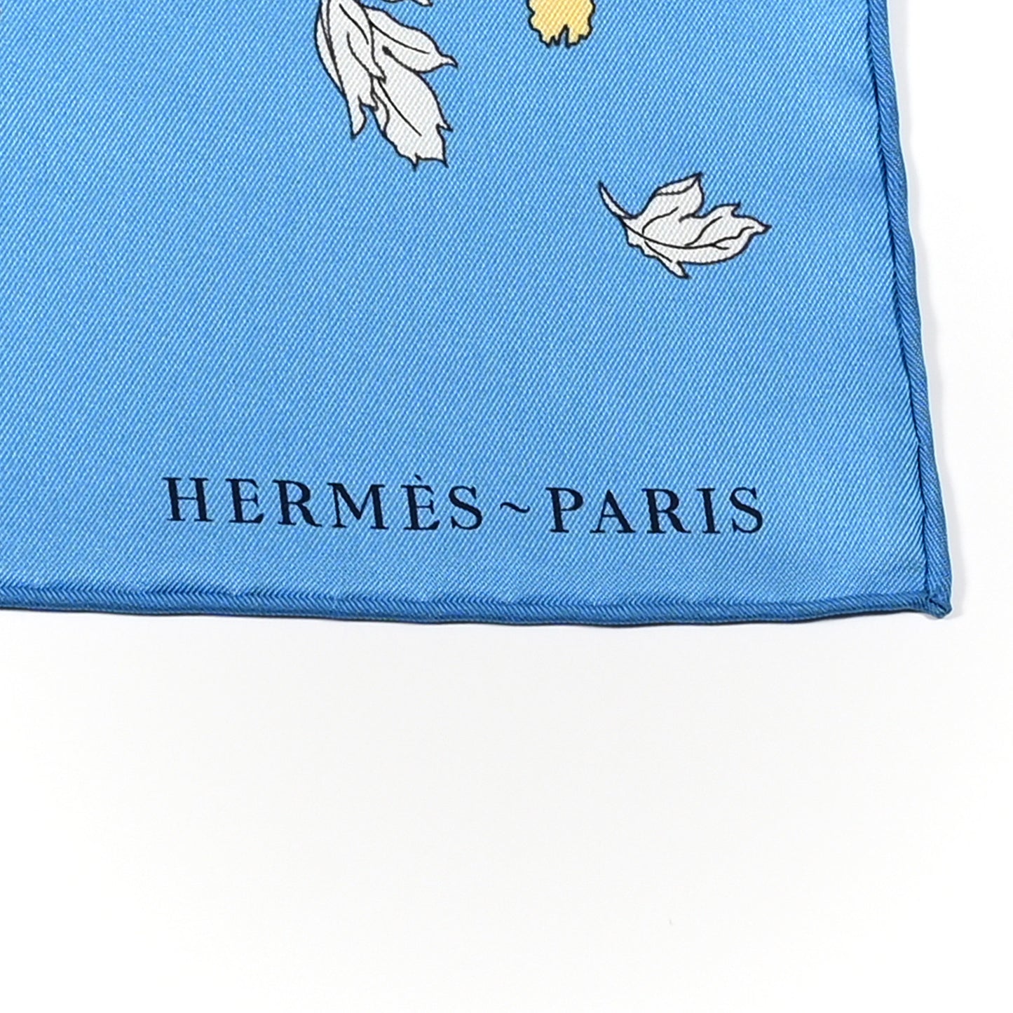Silk Robe Legere Scarf 90 Bleu Azure Ocre Roux