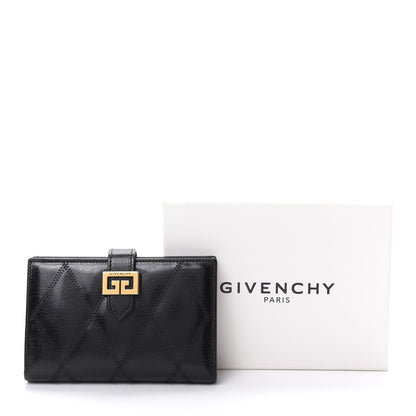 Givenchy Goatskin Diamond Quilted GV3 Medium Wallet Black 9 of 9