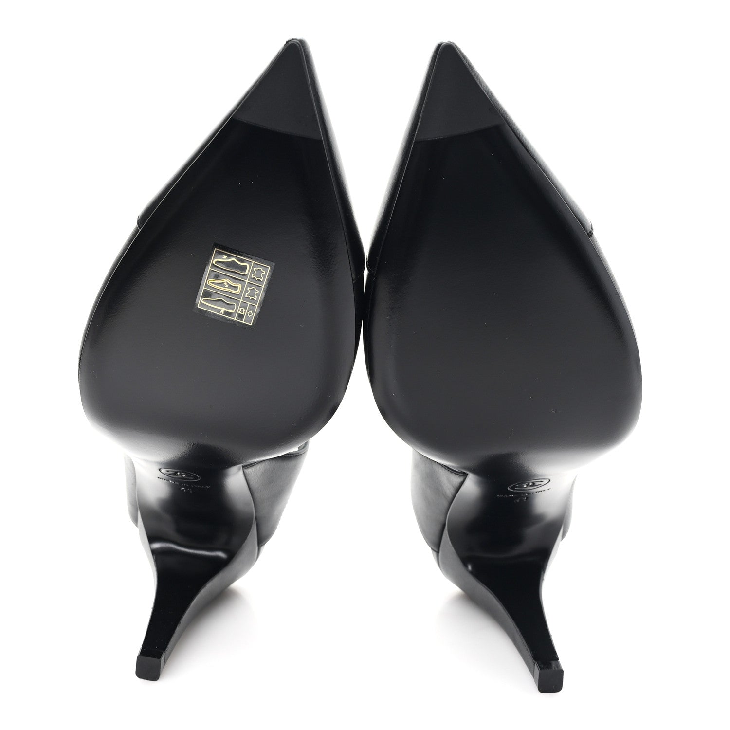 Chanel Iridescent Lambskin Pointed Cap Toe CC Slingback Pumps 41 Black 6 of 10