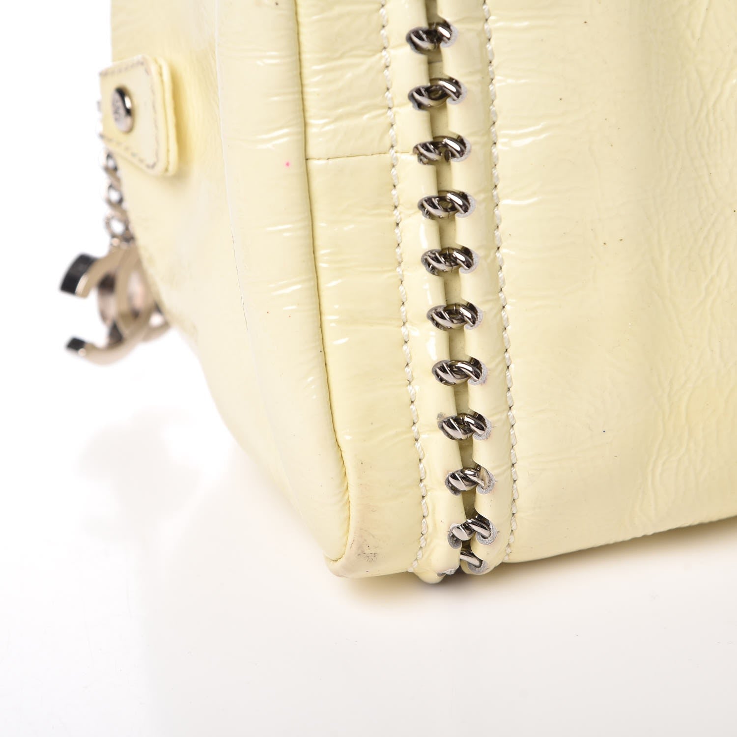 Chanel Patent Luxe Ligne Medium Bowler Ivory 11 of 17