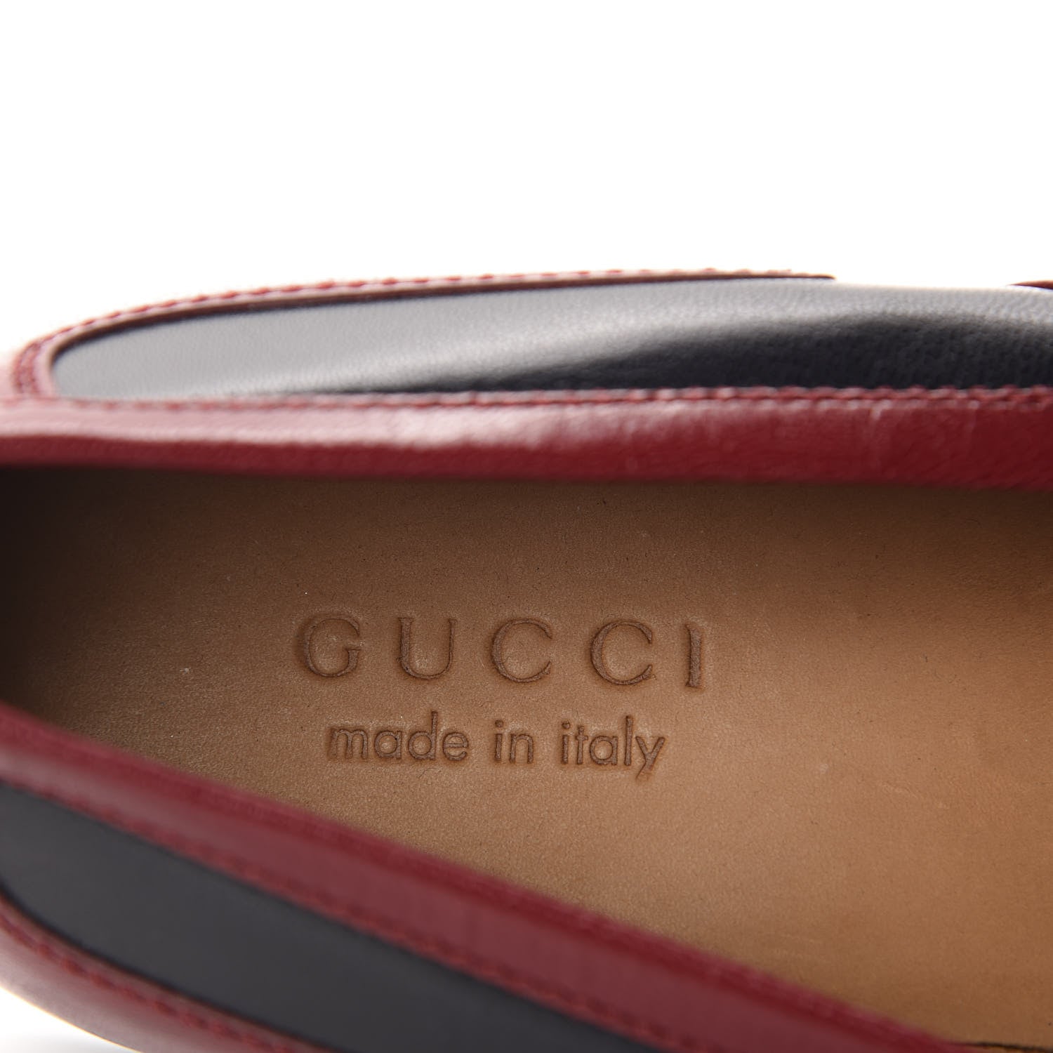 Gucci Calfskin Mens Tassel Fringe Curtis Loafers 12 Red Navy Blue 7 of 9