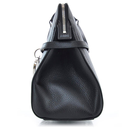 Christian Dior Leather Logo Charms Satchel Black 4 of 9
