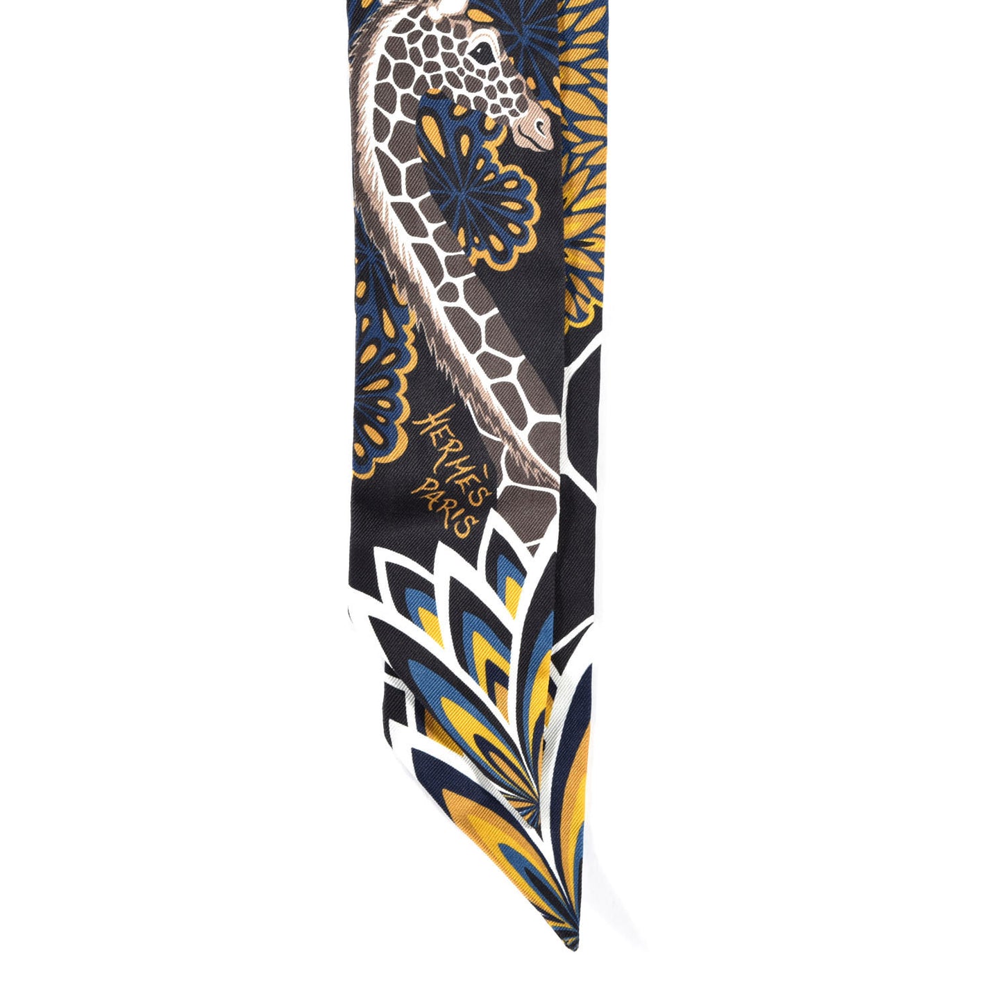 Silk Three Graces Twilly Black Gold Taupe