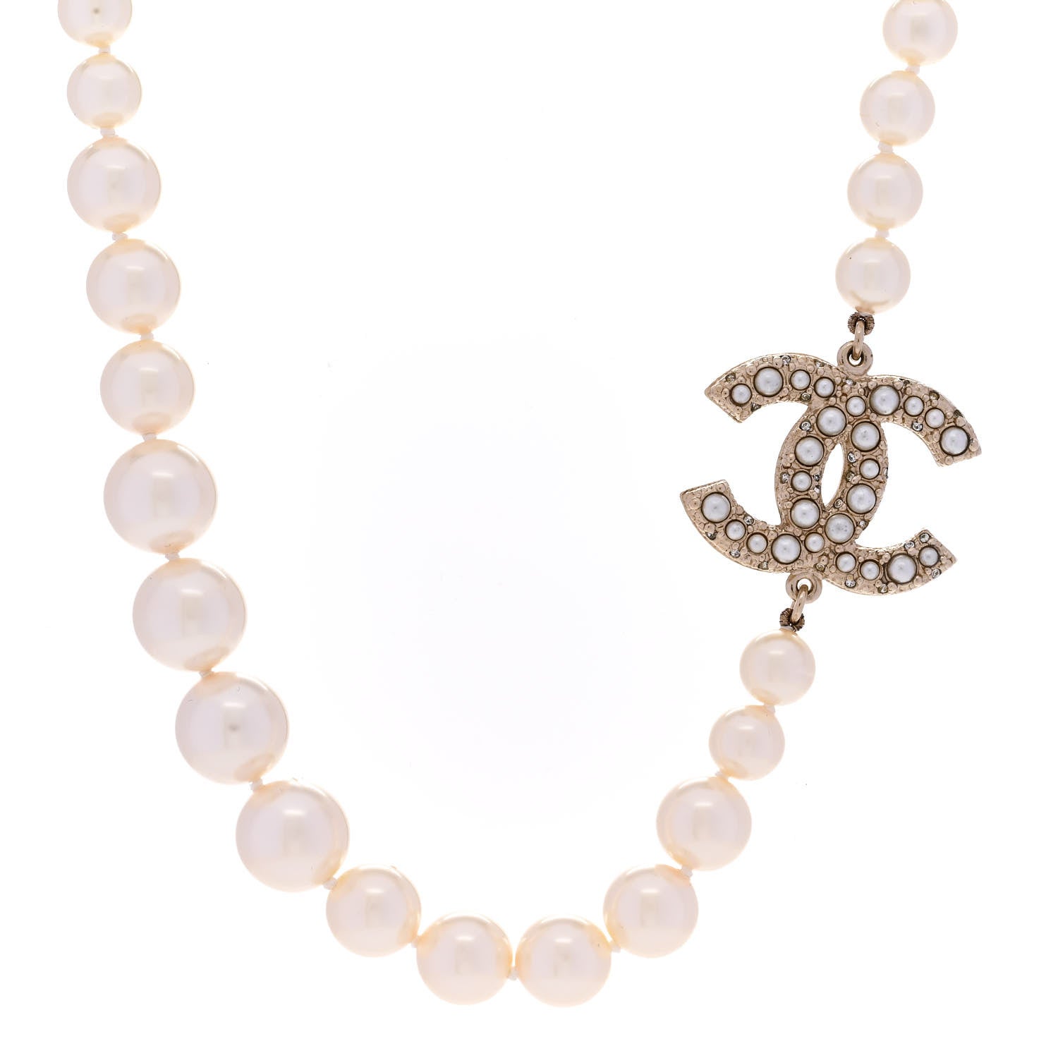 Chanel Pearl CC 100th Anniversary Necklace Light Gold 1 of 6