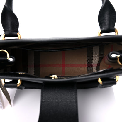 Burberry Soft Grain Calfskin Small Buckle Tote Black 5 of 8
