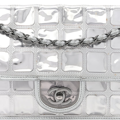 Chanel Vinyl Large Ice Cube Flap Silver 8 of 15
