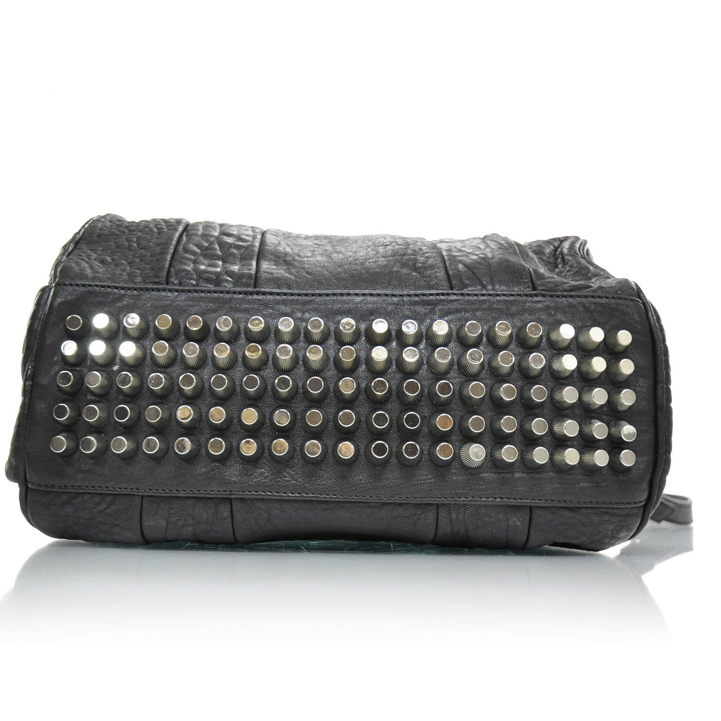 Leather Rocco w Nickel Hardware Black