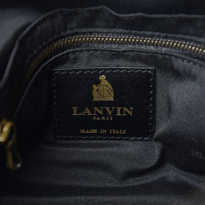 Lanvin Lizard Effect Suede Miss Sartorial Shoulder Bag Black White 7 of 16