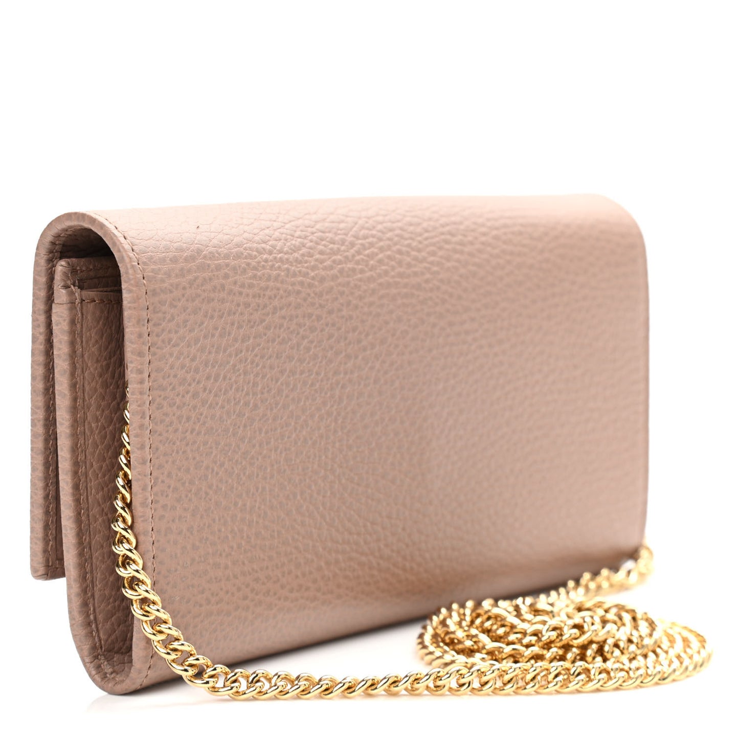 Dollar Calfskin Petite GG Marmont Wallet Chain Bag Porcelain Rose