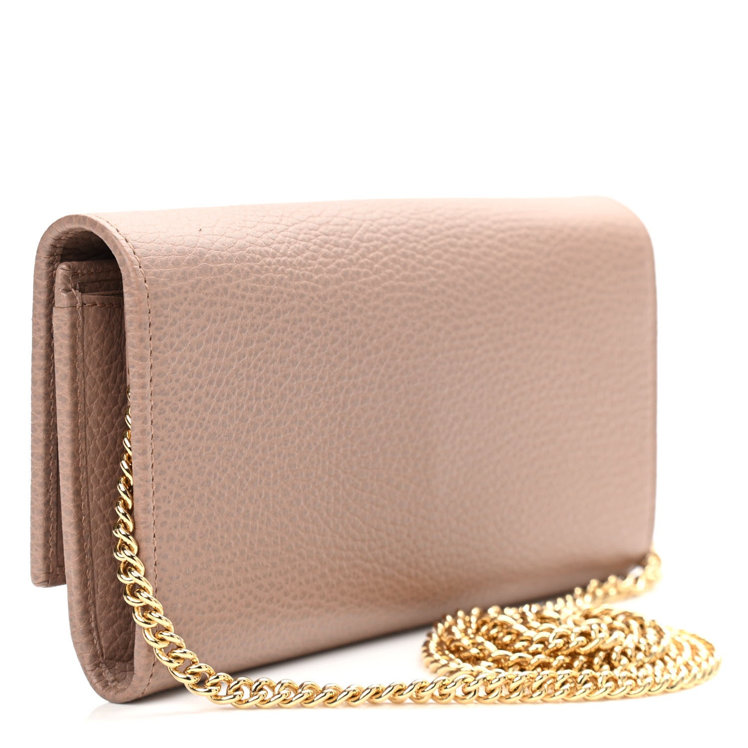 Gucci Dollar Calfskin Petite GG Marmont Wallet Chain Bag Porcelain Rose 3 of 12