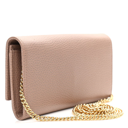 Gucci Dollar Calfskin Petite GG Marmont Wallet Chain Bag Porcelain Rose 3 of 12