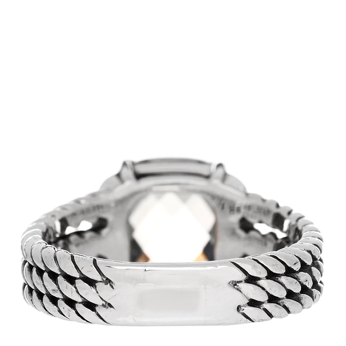 Sterling Silver Diamond Prasiolite 10mm Petite Wheaton Ring 53 6.5