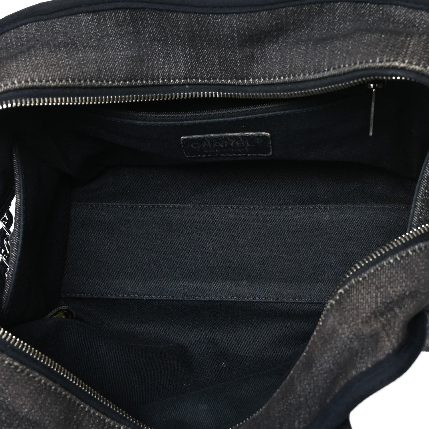 Chanel Denim Deauville Bowling Bag Dark Blue 4 of 8