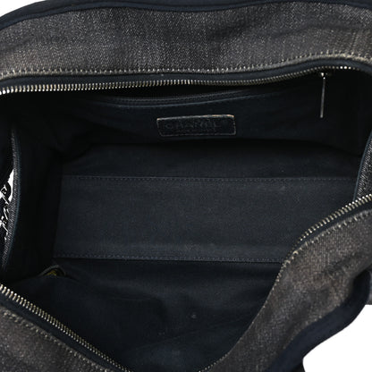 Chanel Denim Deauville Bowling Bag Dark Blue 4 of 8