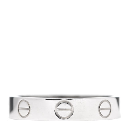 Cartier 18K White Gold 3.5mm LOVE Wedding Band Ring 50 5.25 3 of 5