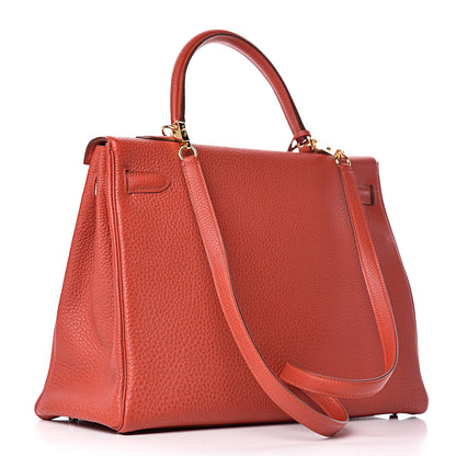 Hermes Togo Kelly Retourne 35 Vermillion 3 of 41