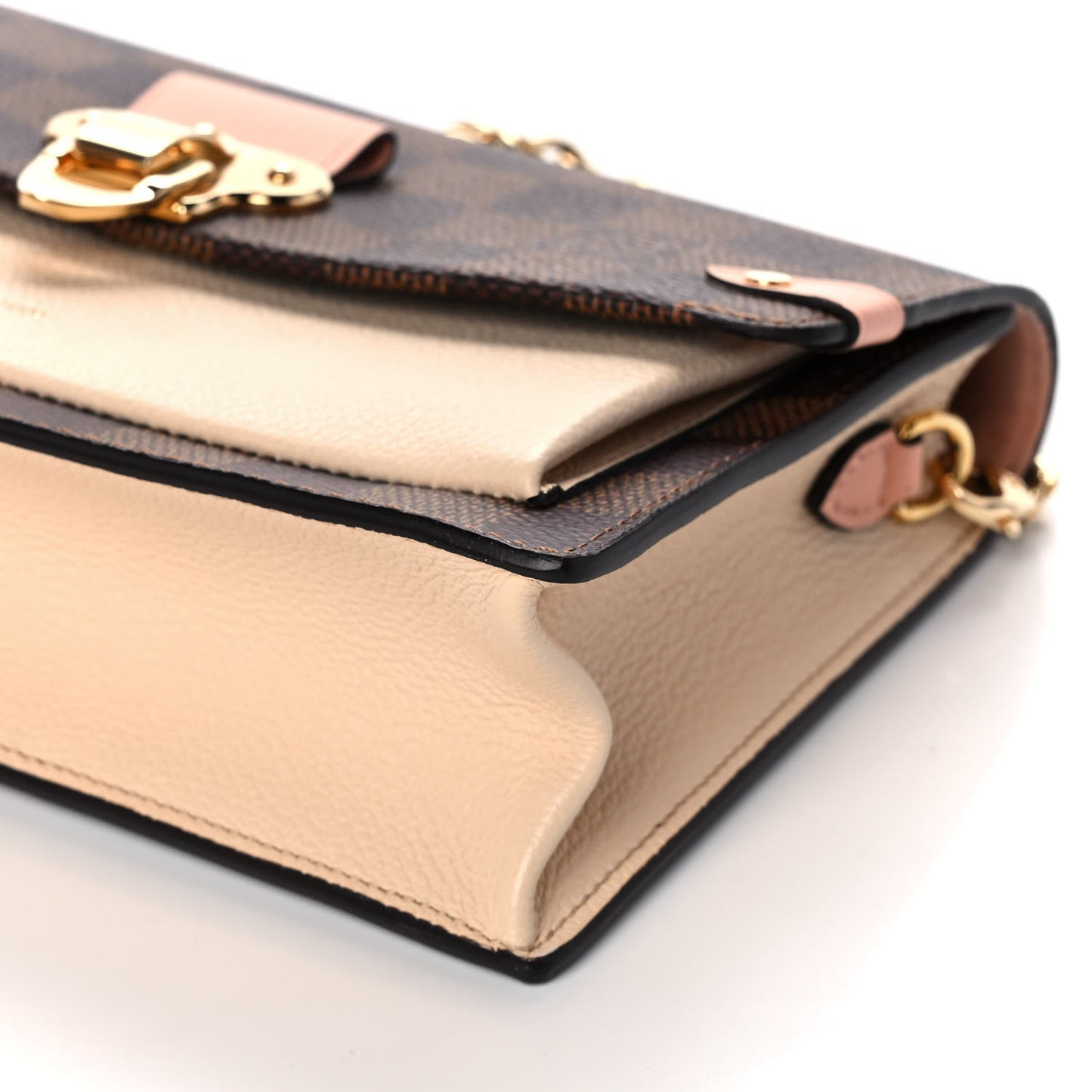 Damier Ebene Vavin Chain Wallet Creme