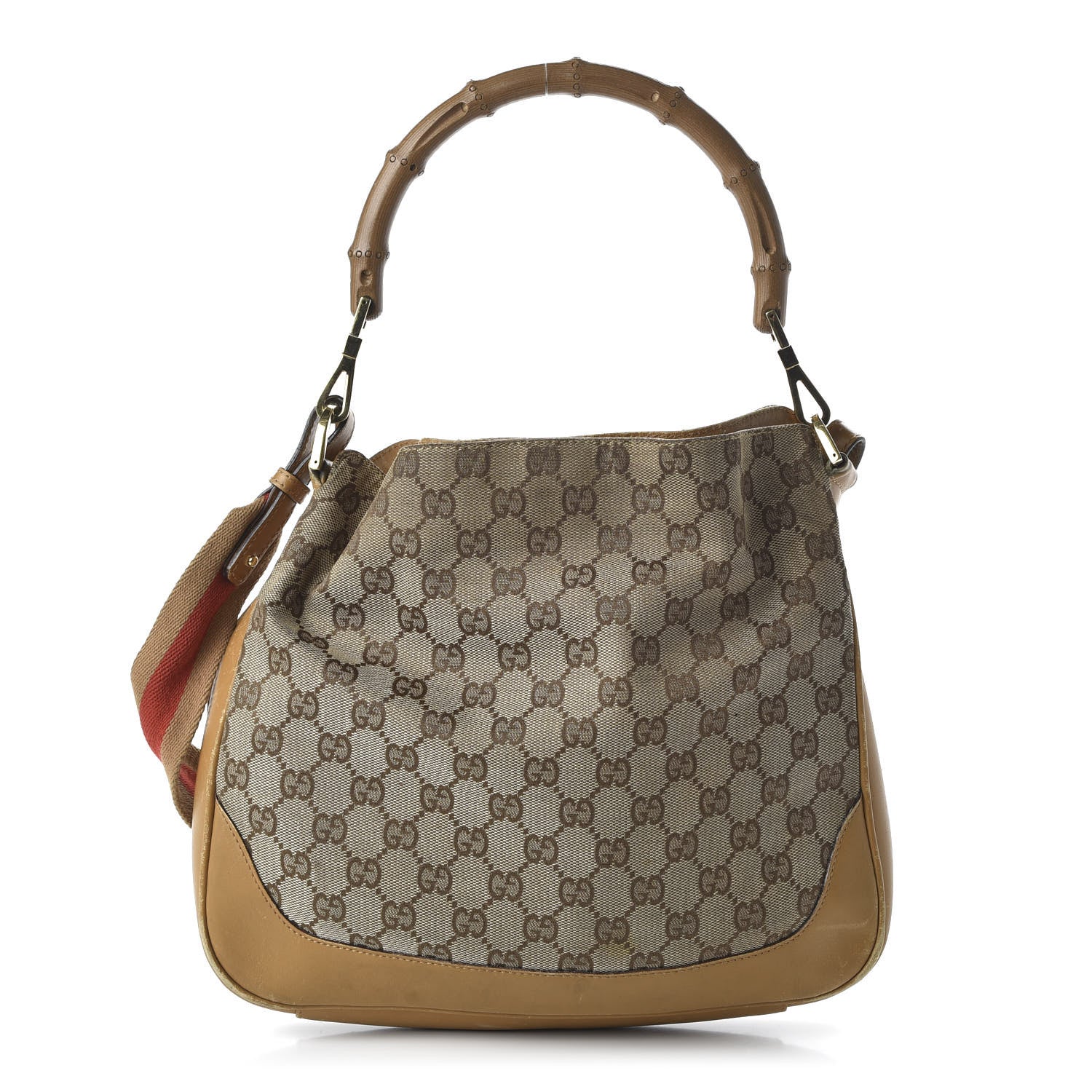 Gucci Monogram Bamboo Top Handle Bag Tan 1 of 9