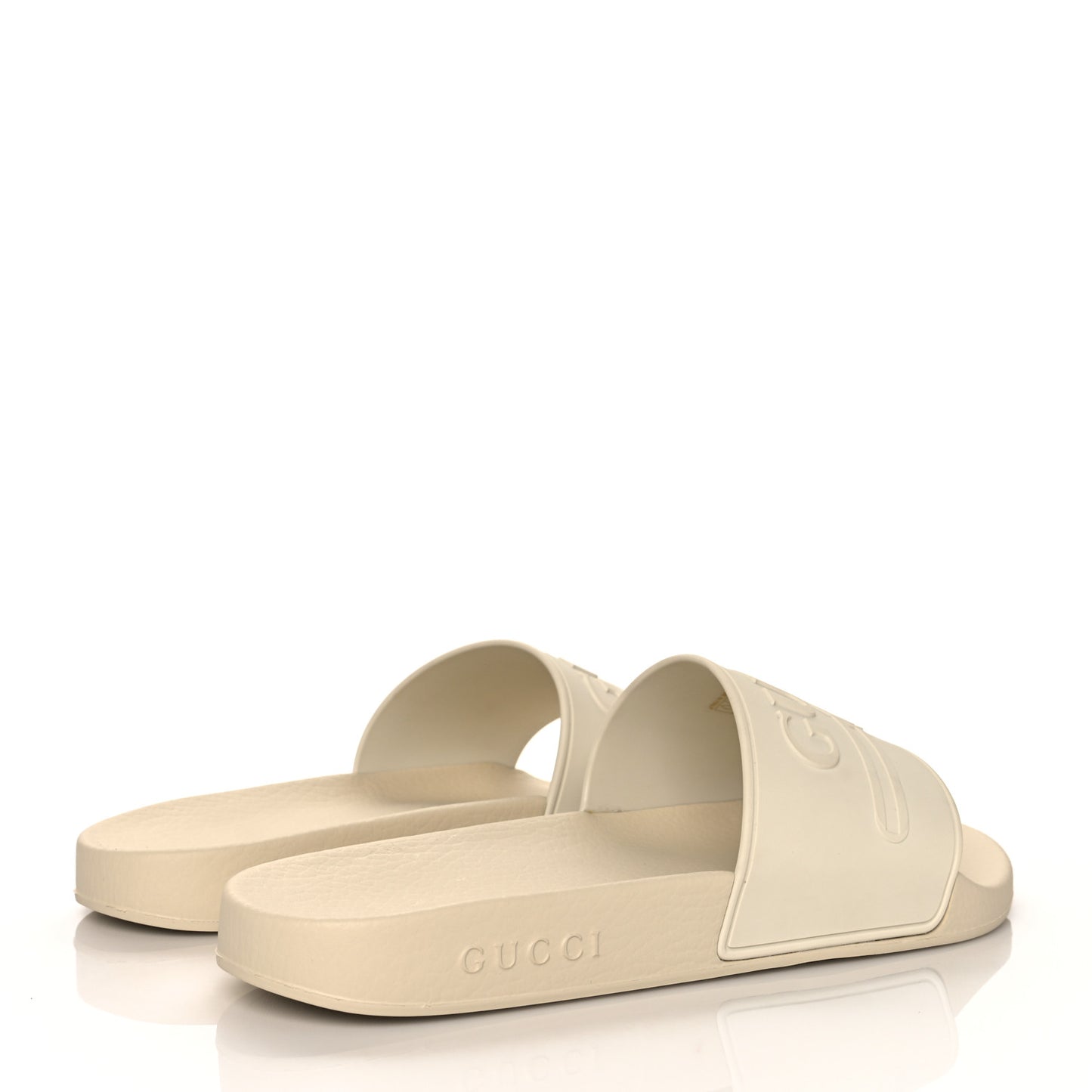 Rubber Womens Logo Slide Sandals Off White