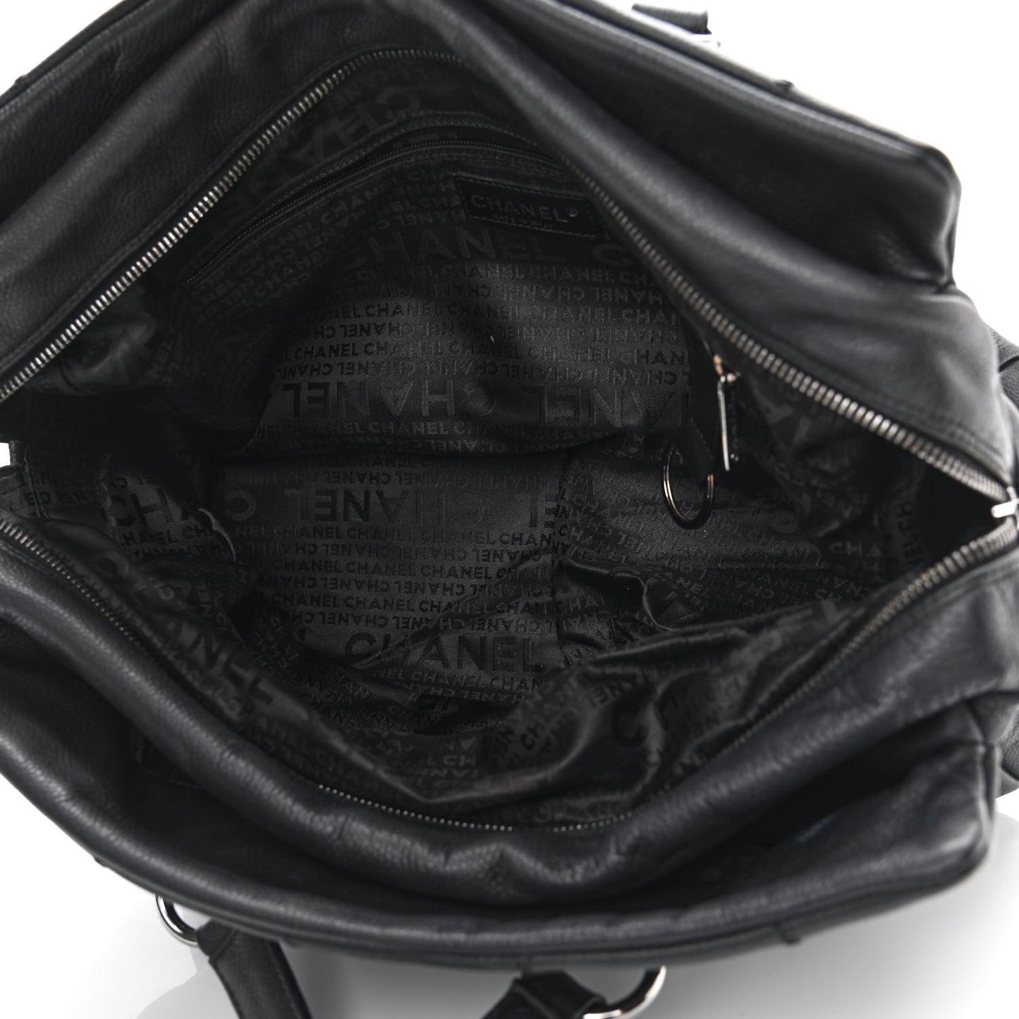 Caviar Square Stitched Large Tote Black