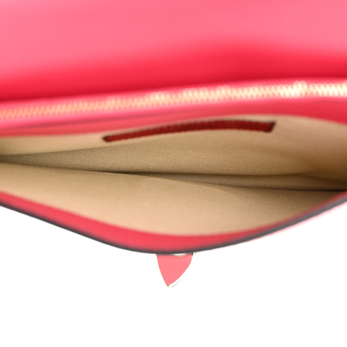 Vitello Rockstud Flip Lock Wristlet Clutch Deep Fuxia
