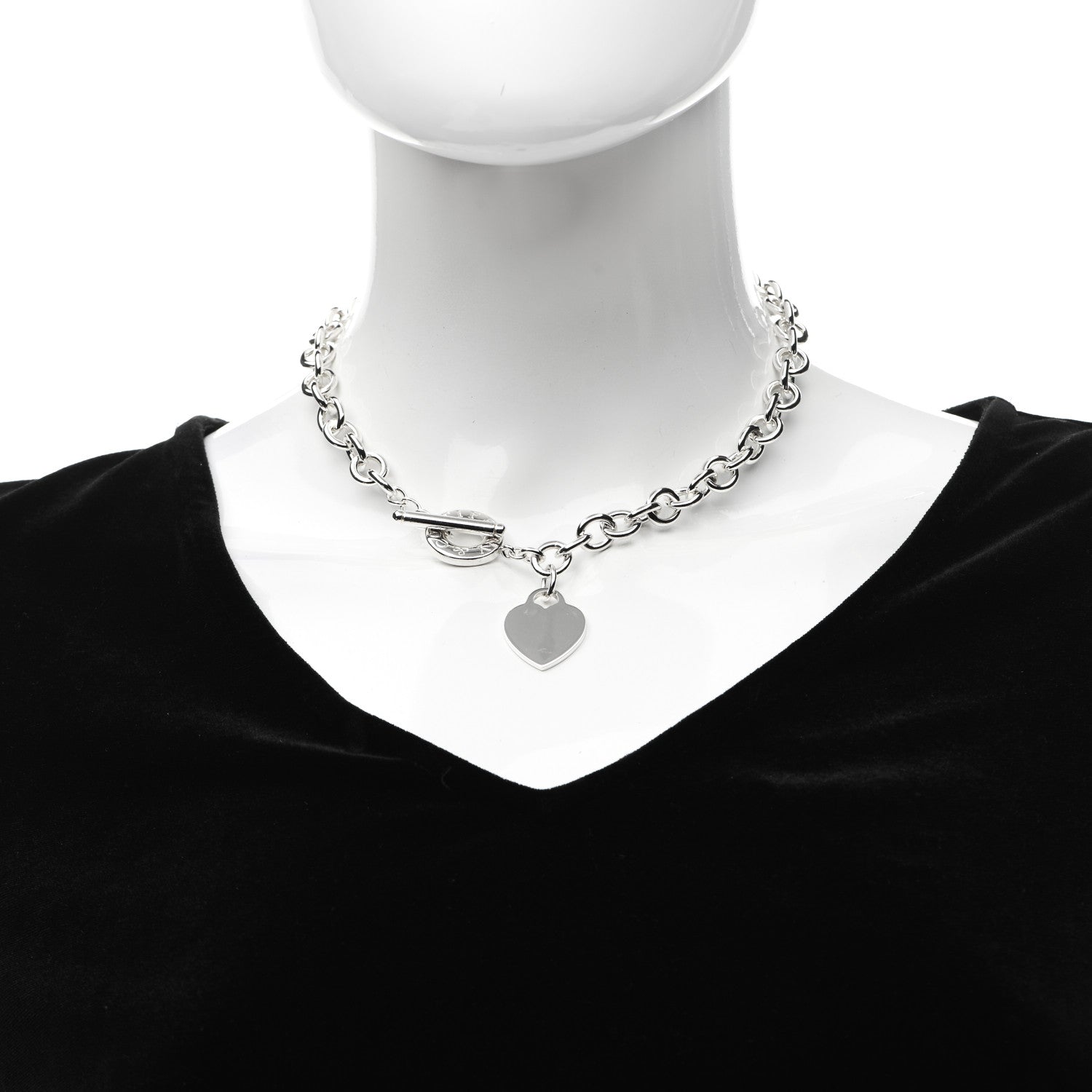 Tiffany Sterling Silver Heart Tag Toggle Necklace 2 of 4