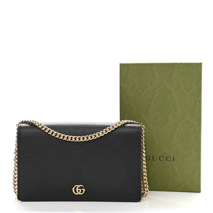 Gucci Calfskin Mini GG Marmont Chain Wallet Black 12 of 12