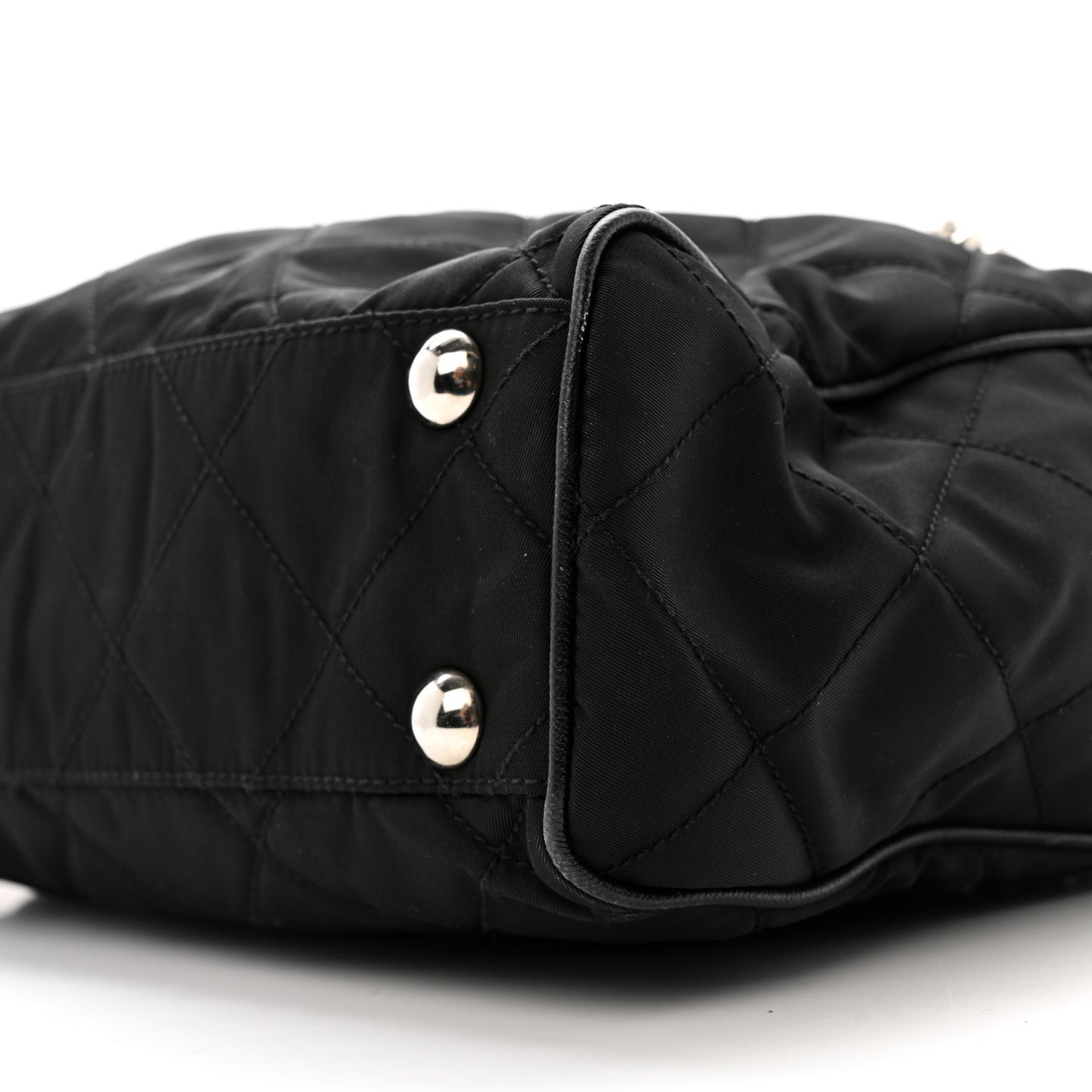 Tessuto Nylon Impunturato Quilted Shopping Tote Black