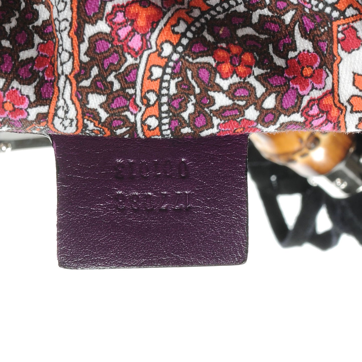 Suede Large Indy Top Handle Hobo Black Purple Red