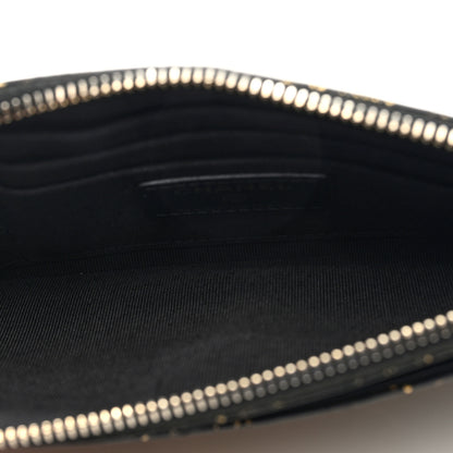 Chanel Calfskin Crocodile Embossed Graffiti 2.55 Cocodile Reissue Zip Pouch Black Gold 5 of 7