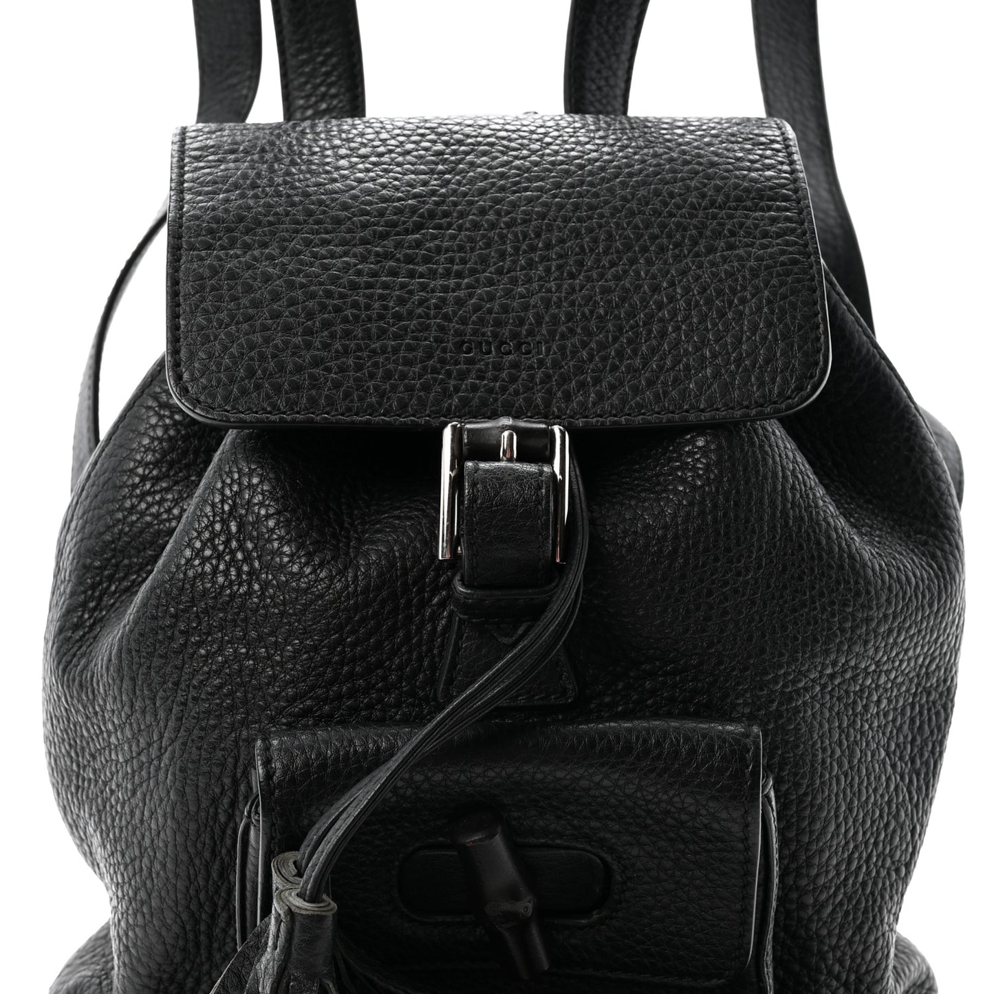 Calfskin Small Bamboo Backpack Black