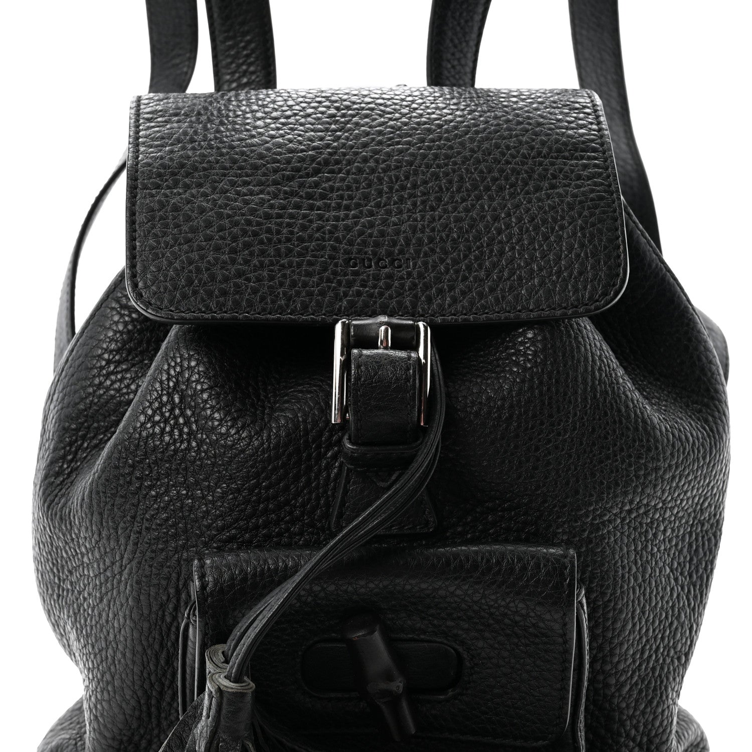 Gucci Calfskin Small Bamboo Backpack Black 8 of 12