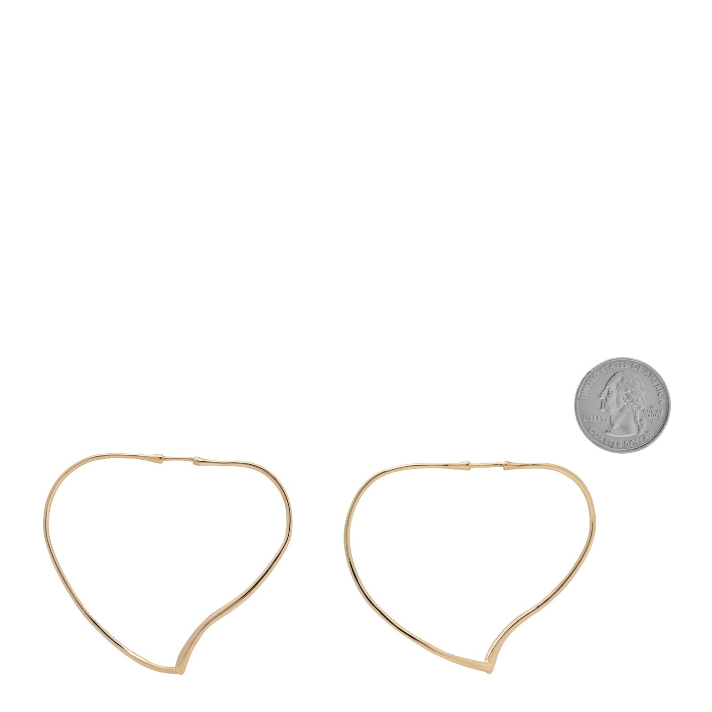18K Yellow Gold Large Elsa Peretti Open Heart Hoop Earrings