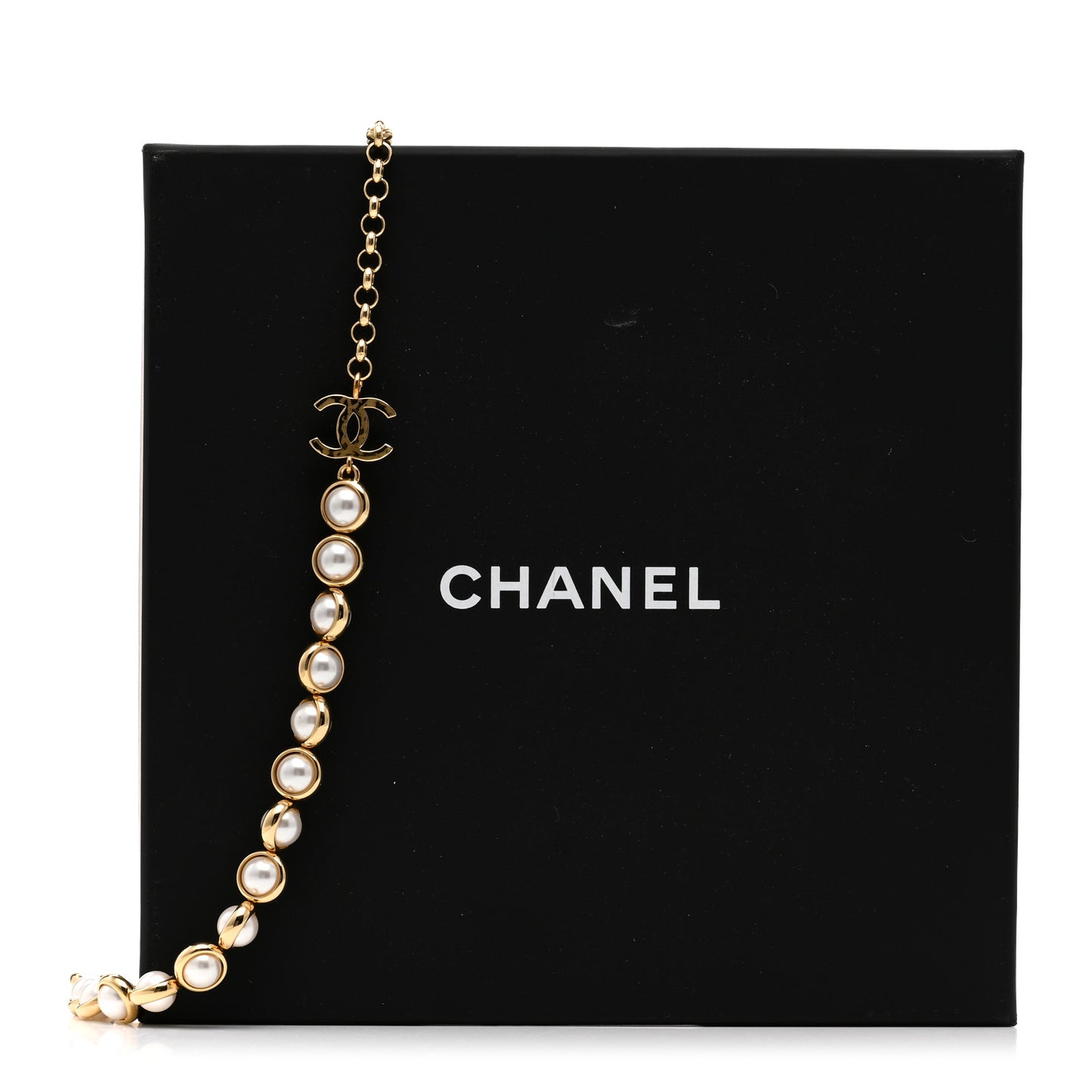 Pearl CC Short Necklace Gold